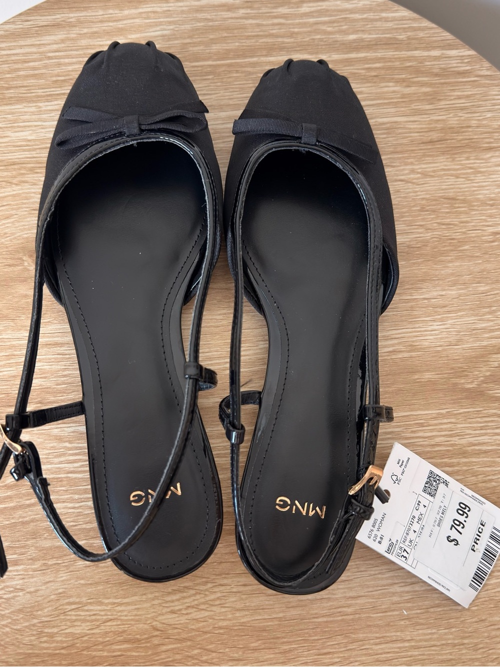 Mango black ballet flats with bow detail. - Picture 5 of 5